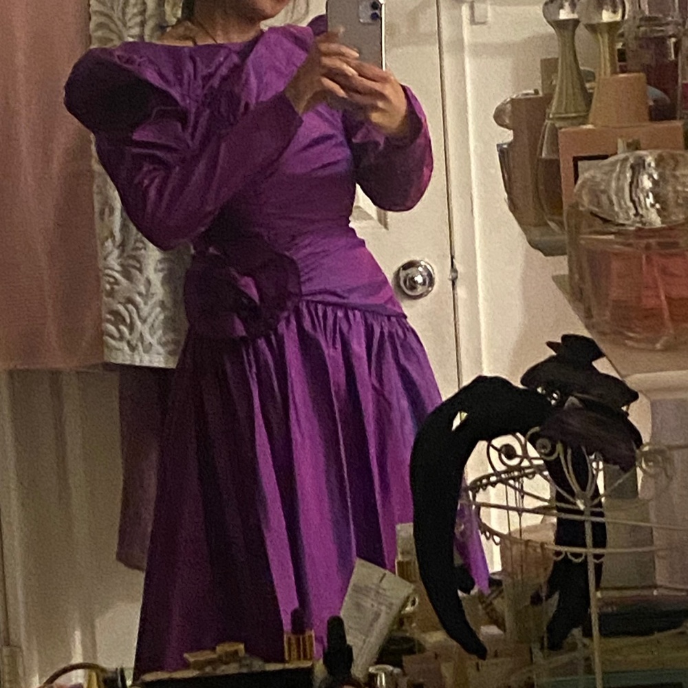 1980’s VINTAGE UNION MADE bright purple dress